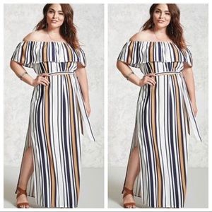Forever 21+ High Slit Off-the-Shoulder Maxi Dress